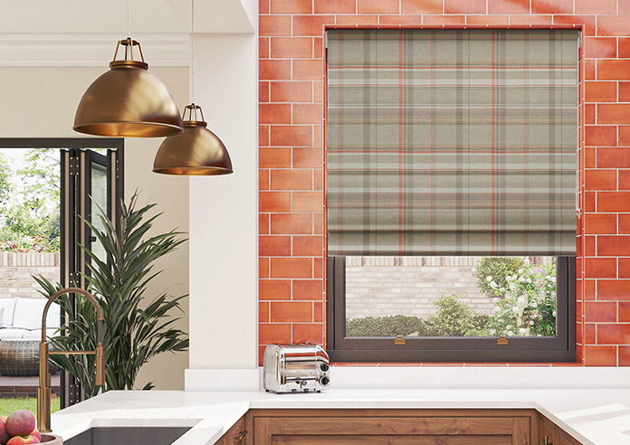 Macrae, Brown Tartan - Motorised Roman Blind - Image 3